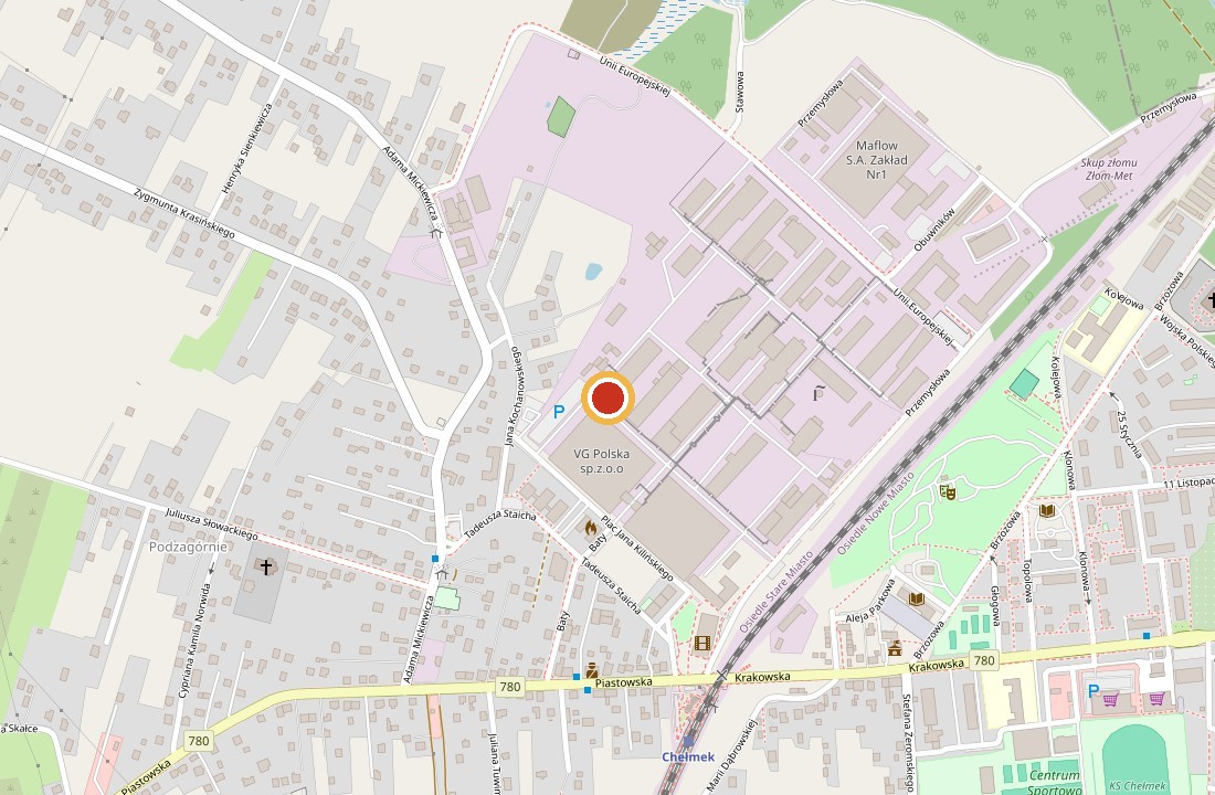 Mapa Chełmka z zaznaczoną siedzibą